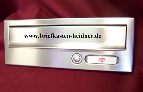 MDH11: Renz-Frontplatte f. Mauerdurchwurfanlage 300er, RSA1-Klingeltaster u. Namensschild, Edelstahl