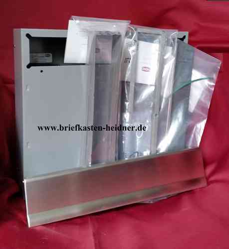 KAH46: Renz-Innentür-Briefkasten-Komplettset 370, weiß oder grau / Edelstahl