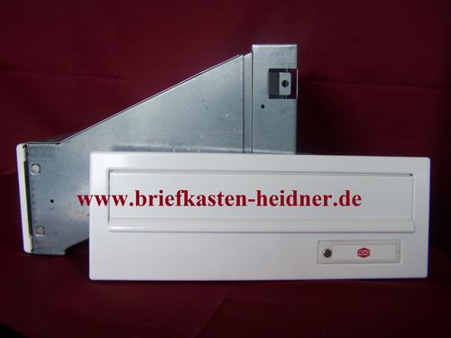KAH50: Renz-Mauerdurchwurf-Briefkasten Mauerdurchbruch 300, Tiefe variabel, Klingeltaster, weiß