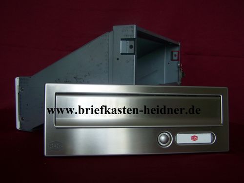 KAH55: Renz-Mauerdurchwurf-Briefkastenanlage 300, Edelstahl / weiß, 1 RSA1-Klingeltaster