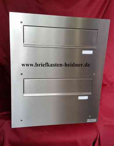 MDH117: Knobloch-Mauerdurchwurf-Briefkasten, 2-teilig, Fixtiefe 380 mm, Edelstahl / grau