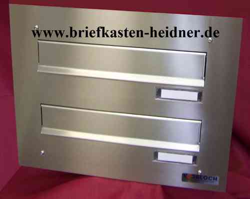 MDH102-VA-DIN L: Knobloch-Mauerdurchwurf-Briefkasten, 2-teilig, Türen DIN links, Edelstahl