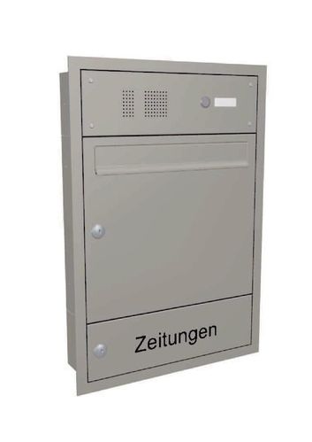 UPH1004 Unterputz-Briefkastenanlage, 1 Klingel, mit Zeitungsfach, versch. RAL-Farben