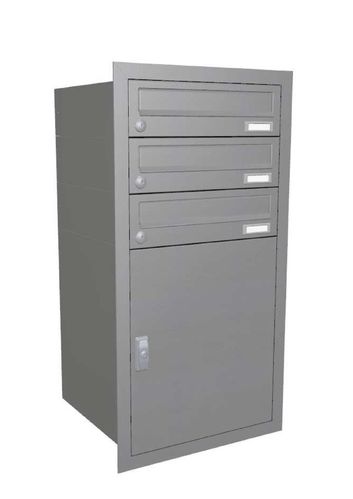 PKH115 Paketbox - Briefkastenanlage, 3-tlg., Unterputzmontage, Farbauswahl oder VA