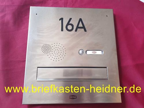MDH24 Renz-Frontplatte für Mauerdurchwurfanlage 300, "16A" Edelstahl